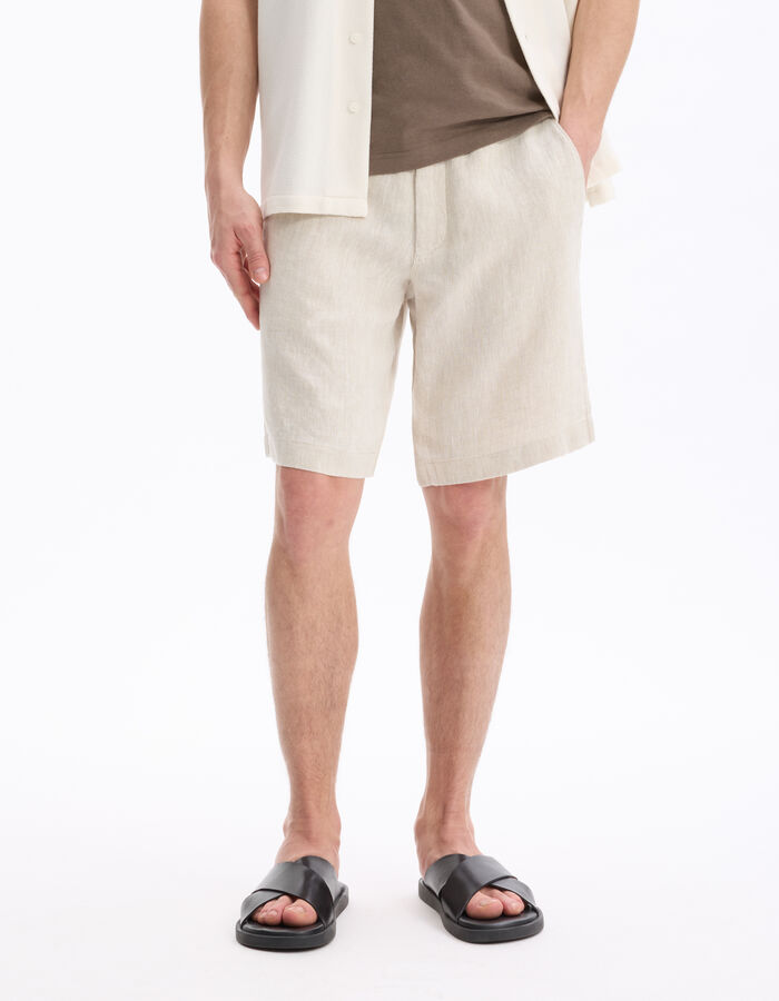 Celio Bermuda 100% Lin - Naturel