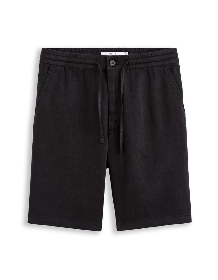 celio Bermuda 100% lin - noir