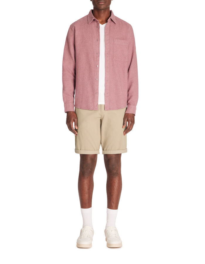 Celio Bermuda Chino En Coton Stretch - Beige Moyen