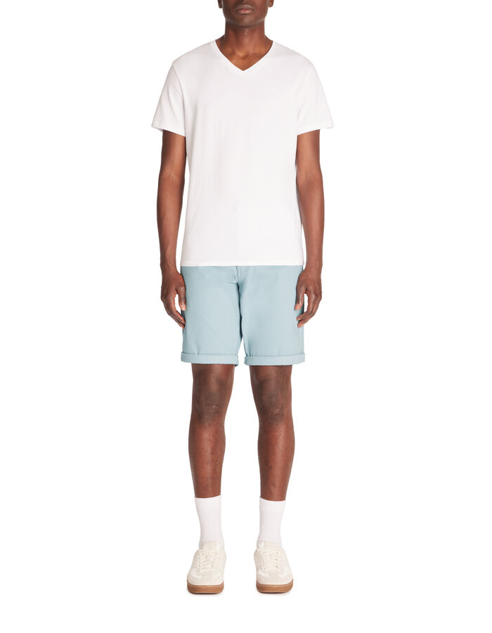 Celio Bermuda Chino En Coton Stretch - Bleu Ciel