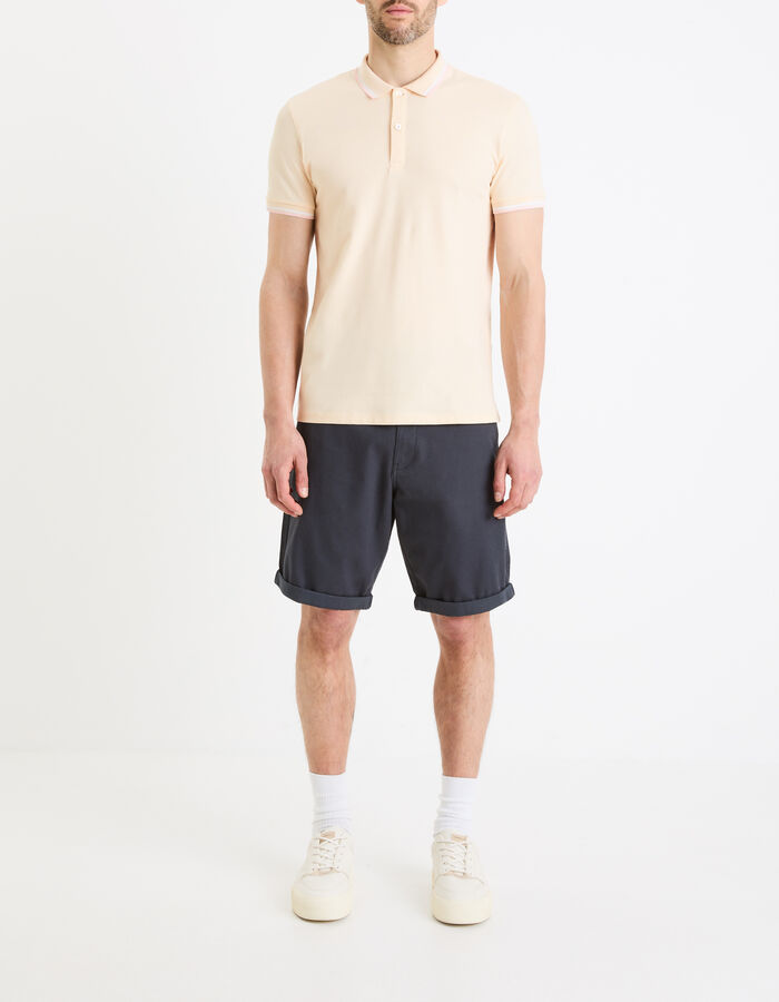 Celio Bermuda Chino En Coton Stretch - Marine