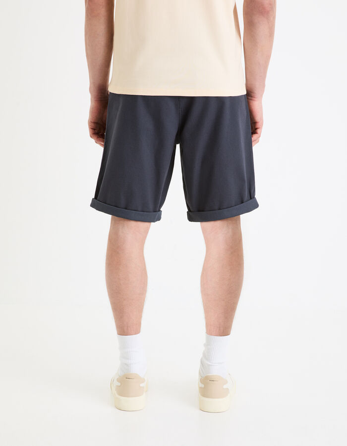 Celio Bermuda Chino En Coton Stretch - Marine