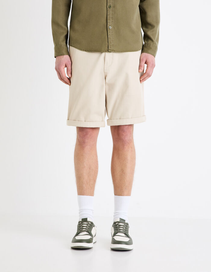 Celio Bermuda Chino En Coton Stretch - Sand