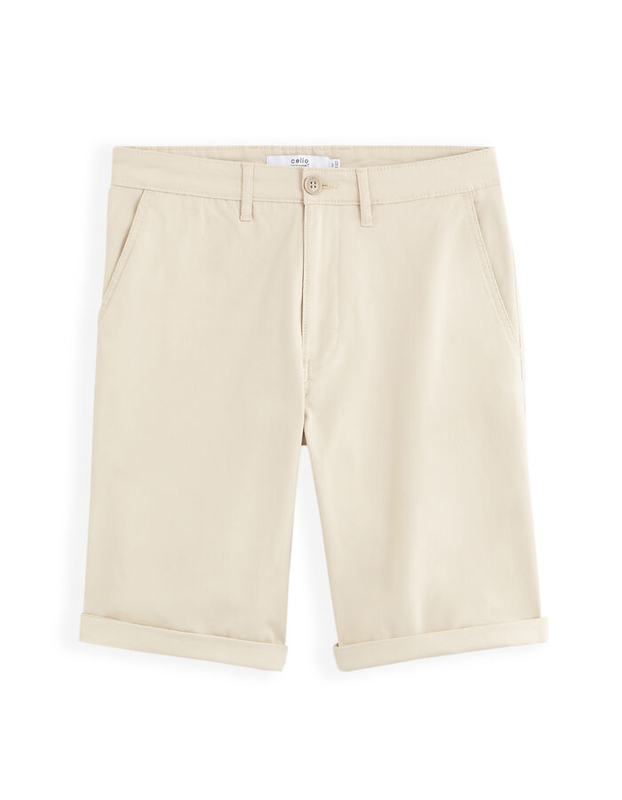 celio Bermuda chino en coton stretch - sand
