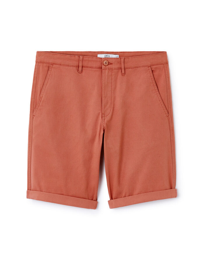 celio Bermuda coton stretch - terracotta
