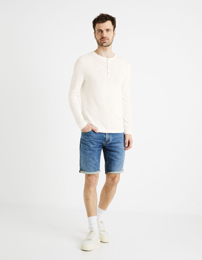 Celio Bermuda En Jean - Bleu