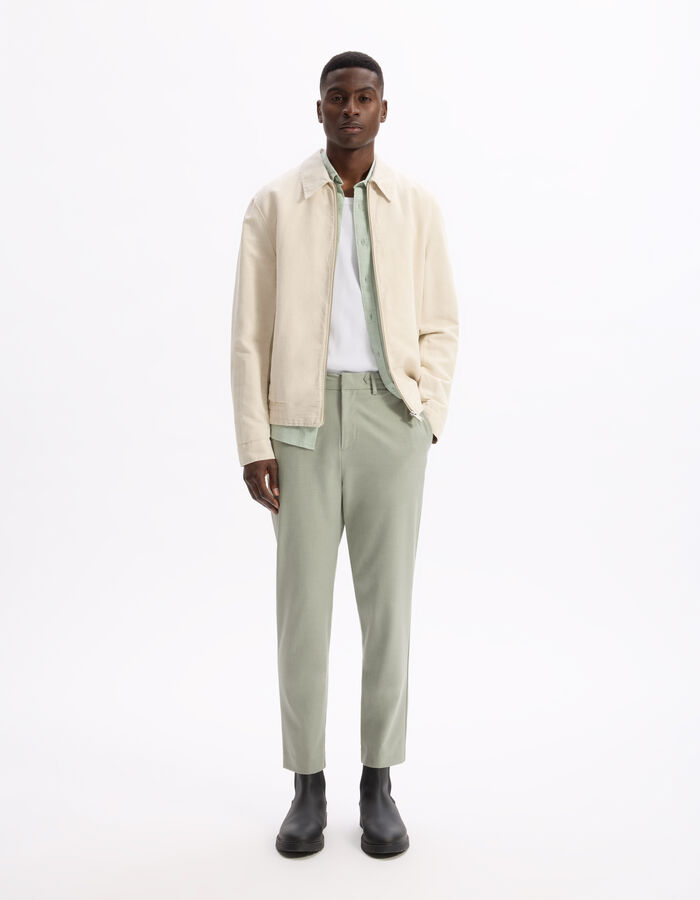 Celio Blouson Col Chemise En Lin Et Coton - Naturel