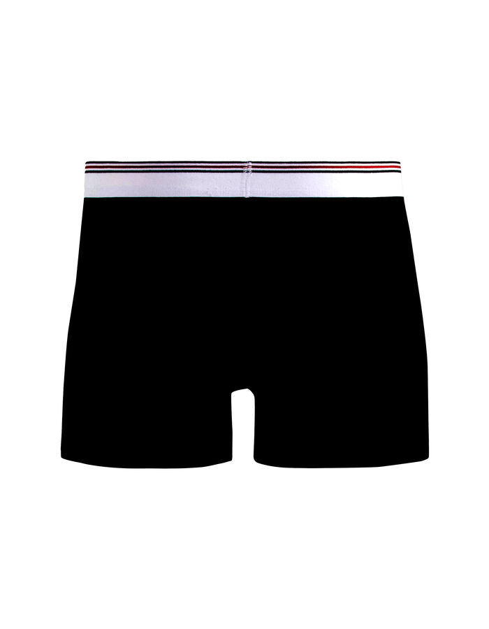 Celio Boxer Coton Stretch Ceinturé Contrastée - Noir