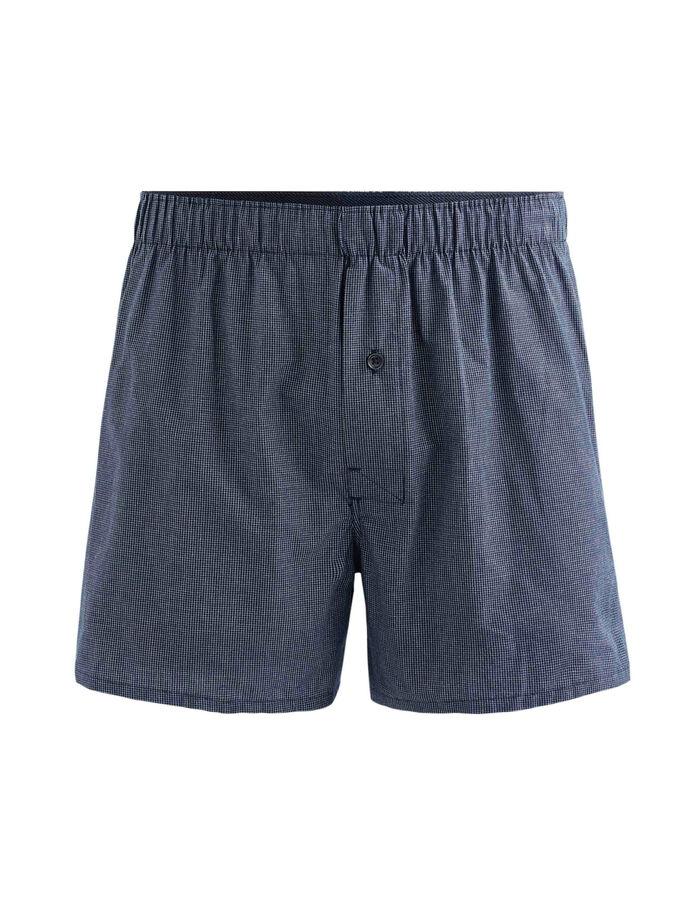 Celio Caleçon 100% Coton à Petits Carreaux - Marine