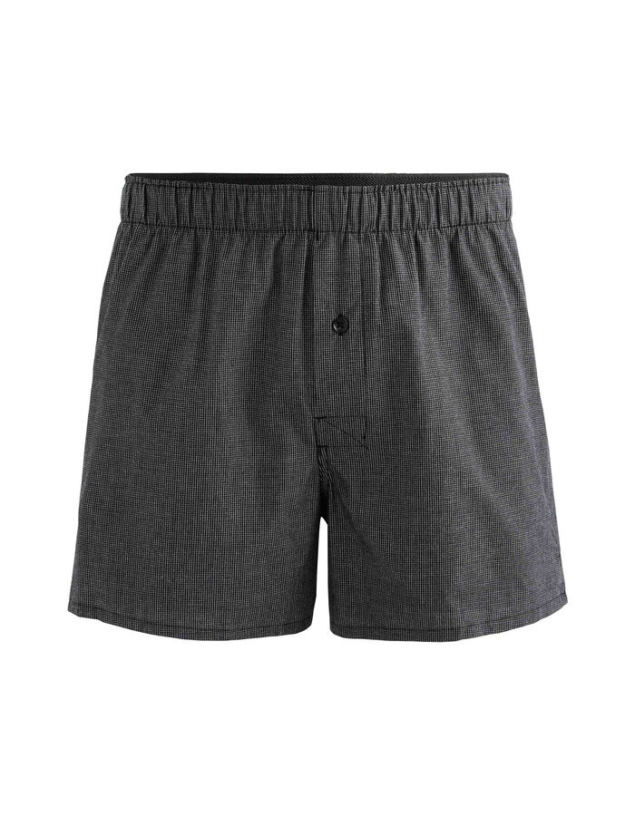 Celio Caleçon 100% Coton à Petits Carreaux - Noir