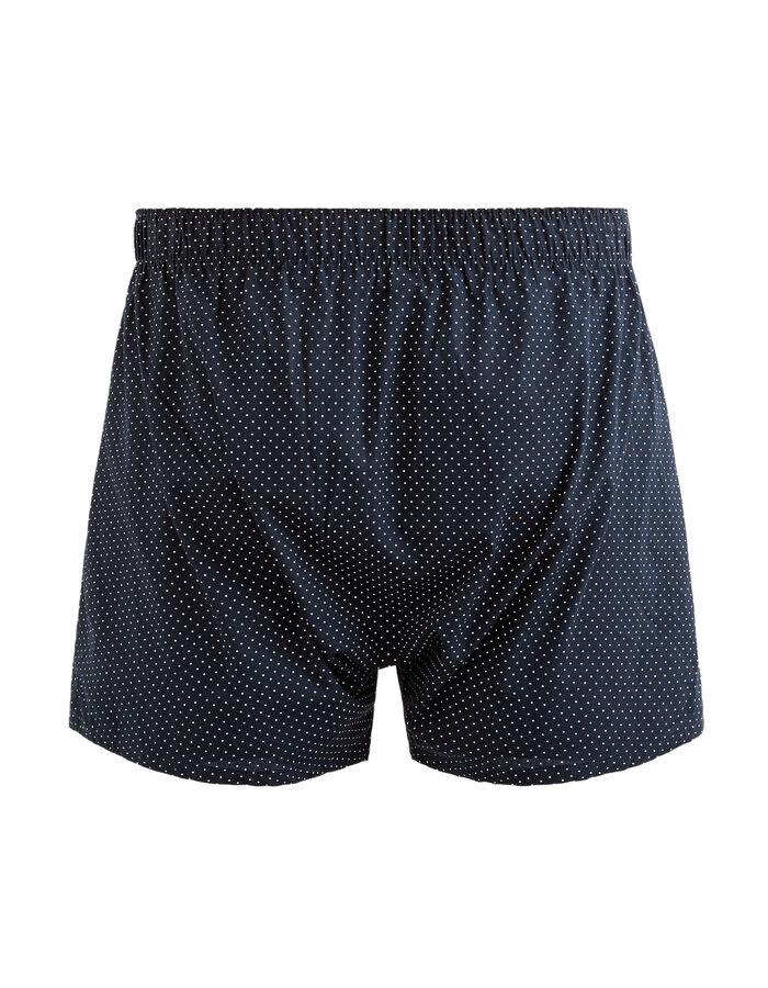 Celio Caleçon 100% Coton à Pois - Marine