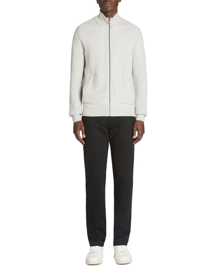 Celio Cardigan Col Montant 100% Coton - Gris Chiné