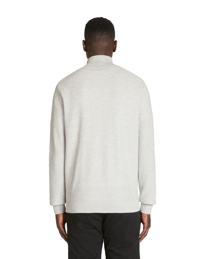 Celio Cardigan Col Montant 100% Coton - Gris Chiné