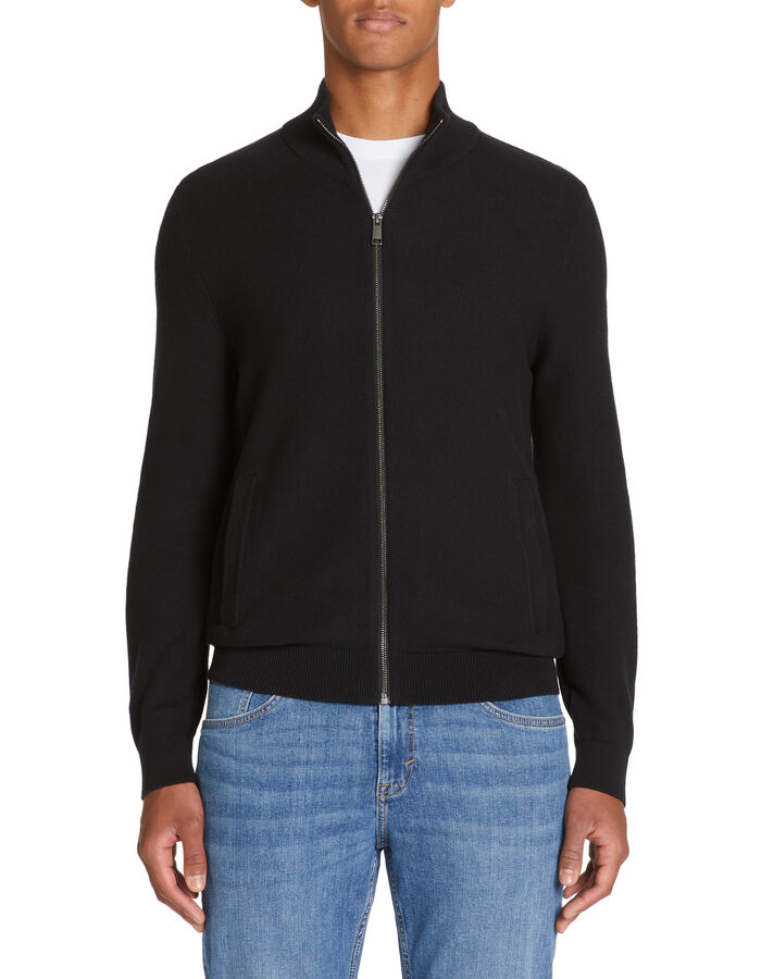 Celio Cardigan Col Montant 100% Coton - Noir