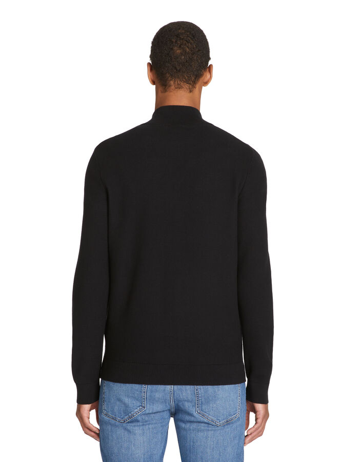 Celio Cardigan Col Montant 100% Coton - Noir
