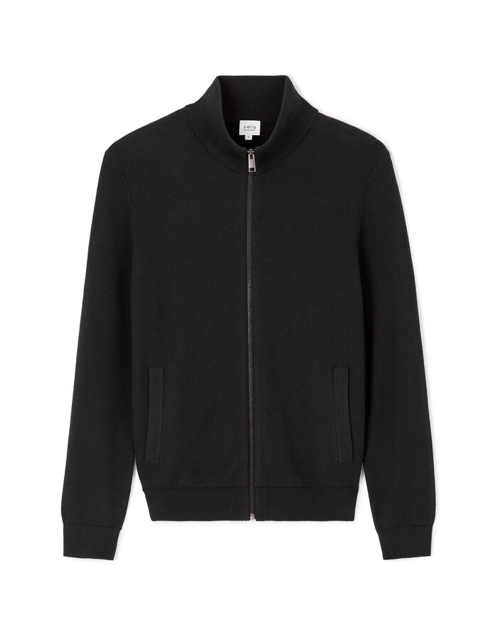 celio Cardigan col montant 100% coton - noir