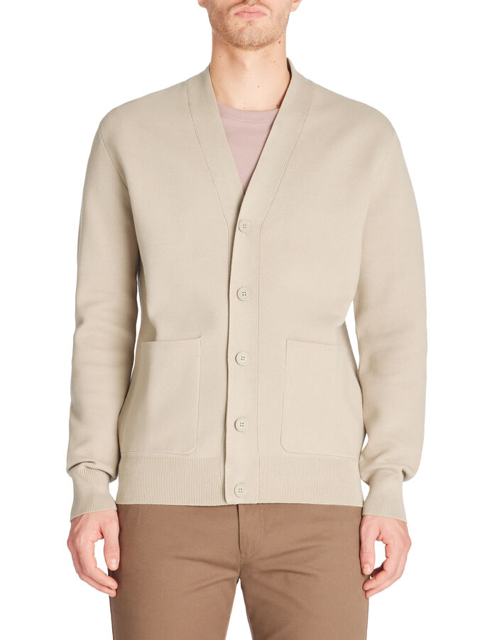 Celio Cardigan Coton Mélangé - Taupe