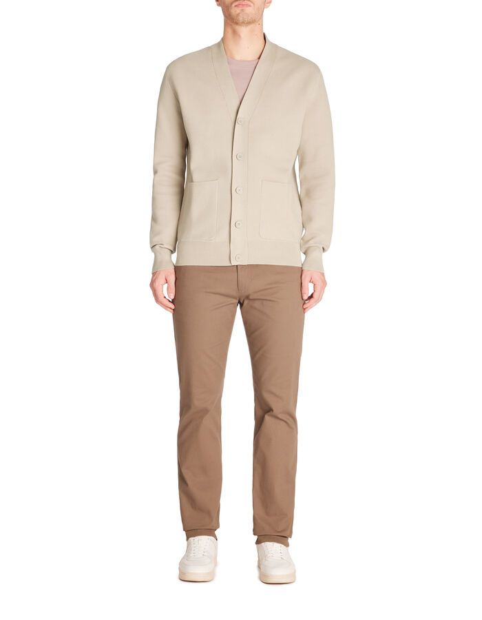 Celio Cardigan Coton Mélangé - Taupe