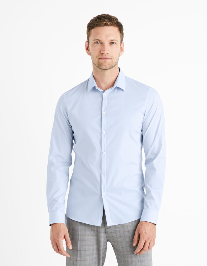 Celio Chemise Extra Slim Coton Stretch - Bleu Clair