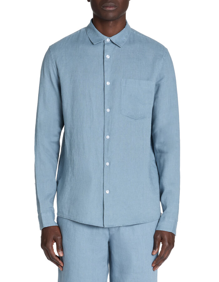 Celio Chemise Regular 100% Lin - Bleu