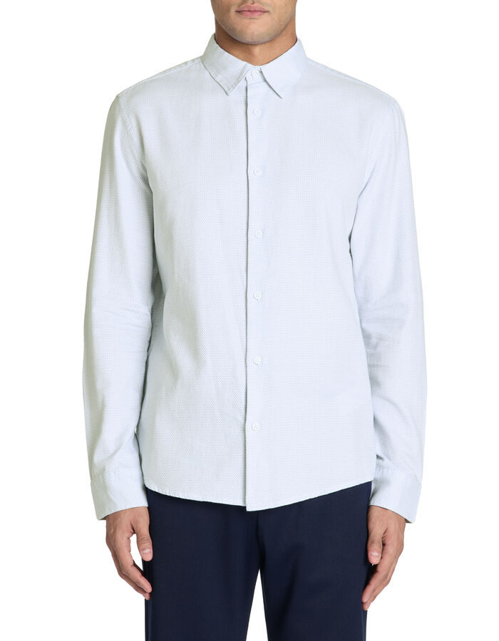Celio Chemise Regular à Pois 100% Coton - Blanc