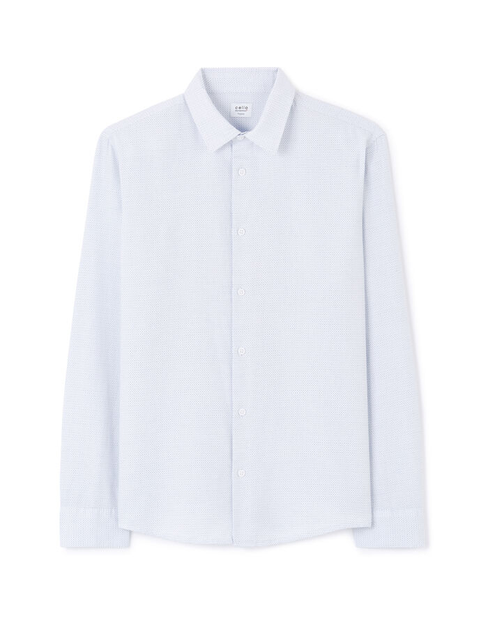 celio Chemise regular à pois 100% coton - blanc
