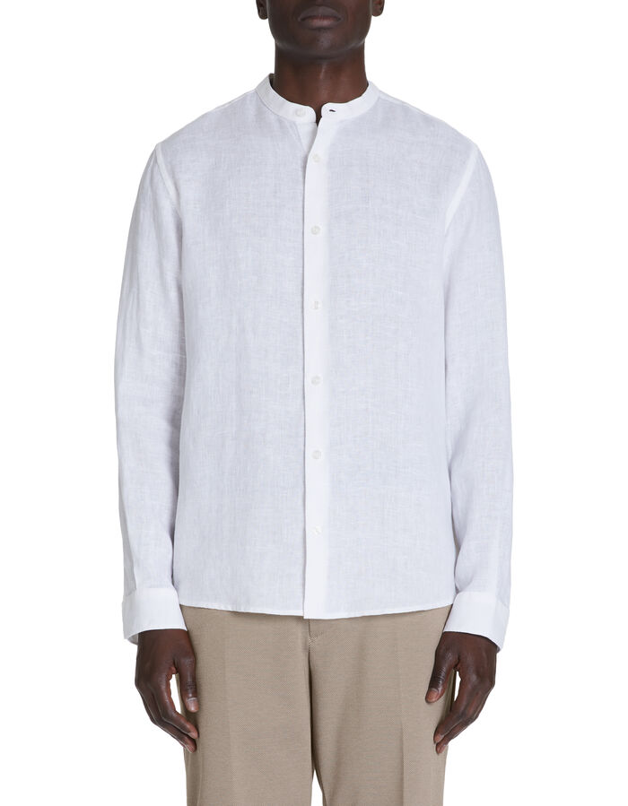Celio Chemise Regular Col Mao 100% Lin - Blanc