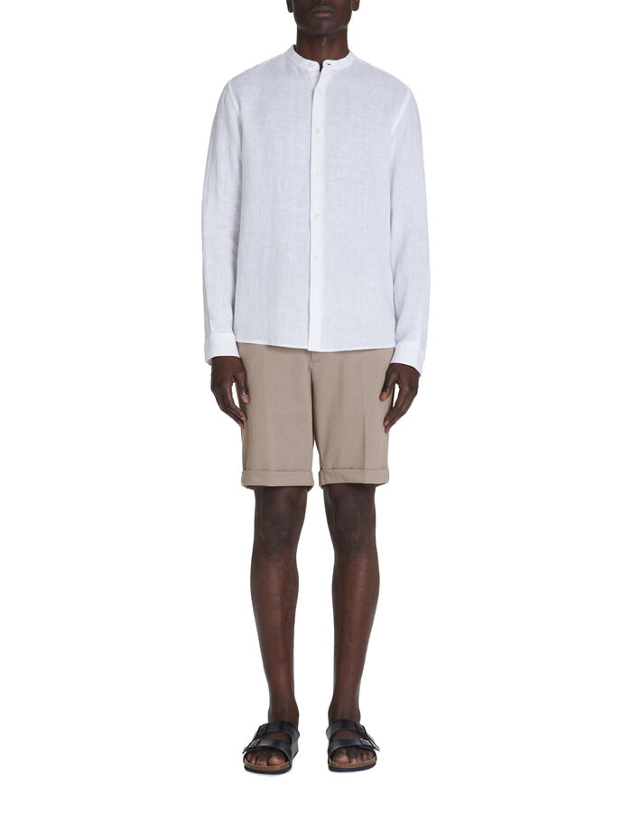 Celio Chemise Regular Col Mao 100% Lin - Blanc