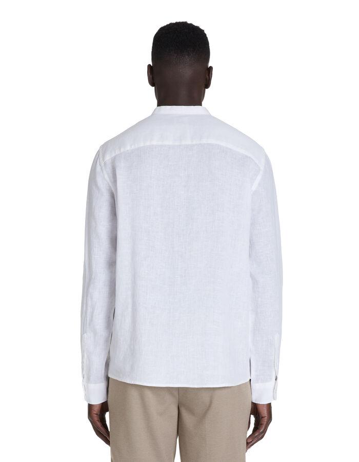 Celio Chemise Regular Col Mao 100% Lin - Blanc