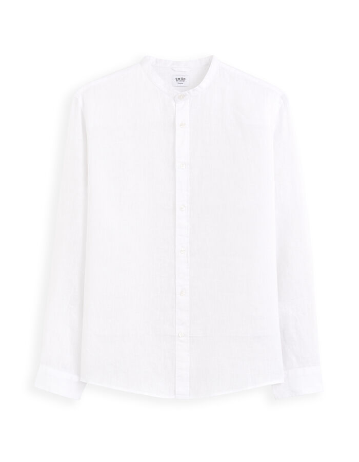 celio Chemise regular col mao 100% lin - blanc