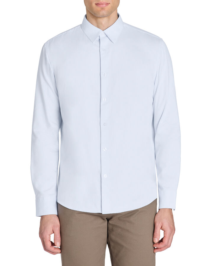 Celio Chemise Regular Effet Satiné 100% Coton - Bleu
