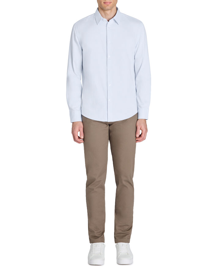 Celio Chemise Regular Effet Satiné 100% Coton - Bleu