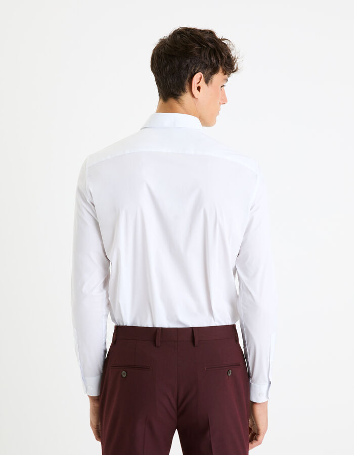 Celio Chemise Regular En Coton Stretch - Blanc