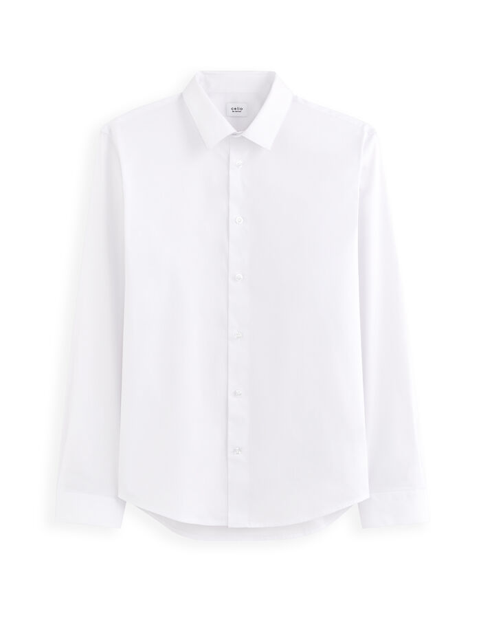 celio Chemise regular en coton stretch - blanc