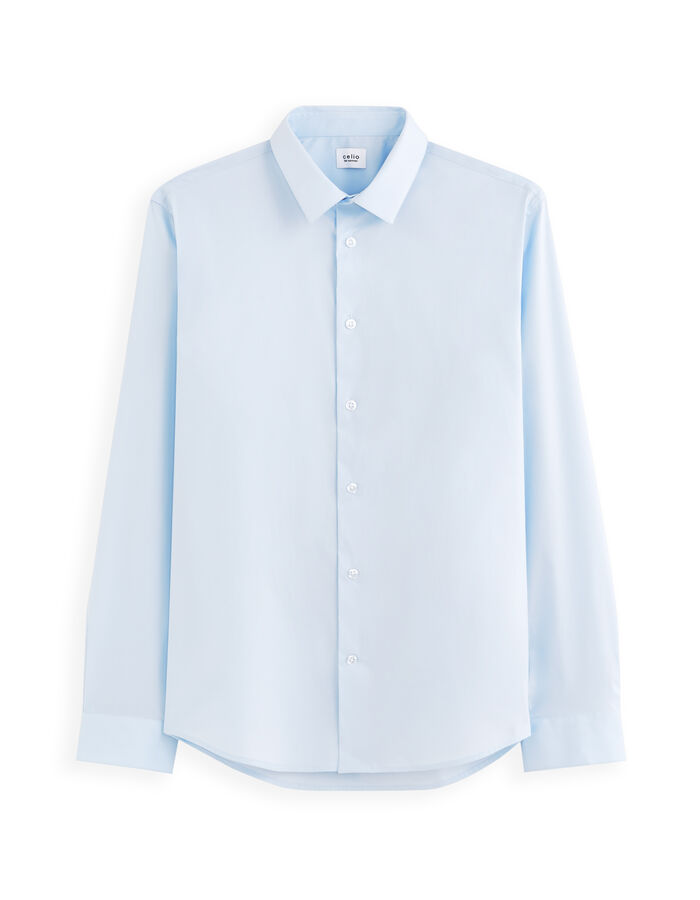 celio Chemise regular en coton stretch - bleu clair