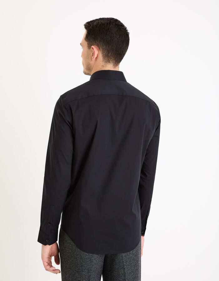 Celio Chemise Regular En Coton Stretch - Noir