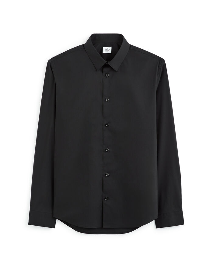 Celio Chemise Regular En Coton Stretch - Noir