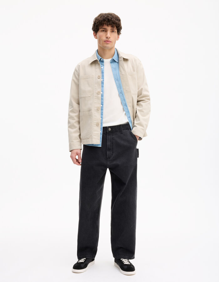 Celio Chemise Regular En Jean 100% Coton - Bleu