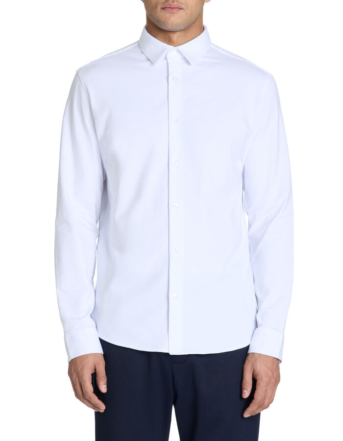Celio Chemise Regular En Jersey Col Français - Blanc