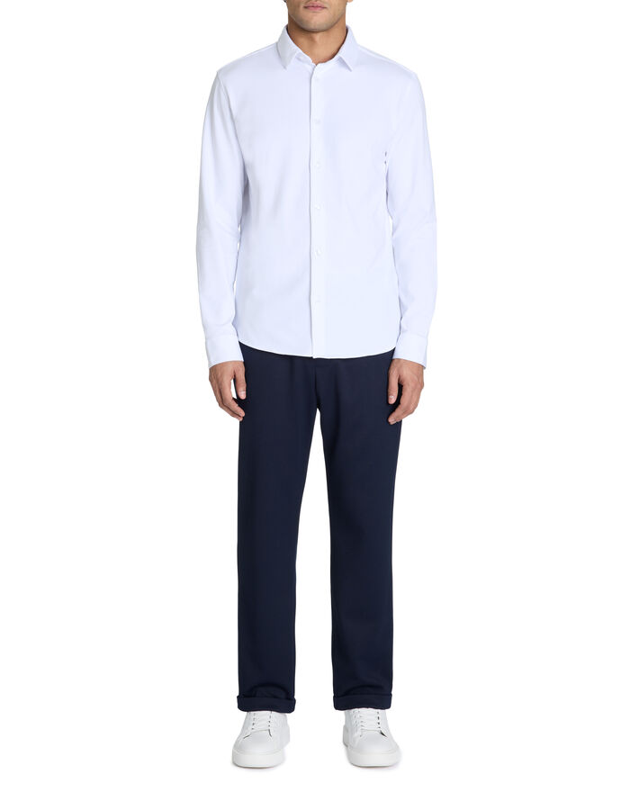 Celio Chemise Regular En Jersey Col Français - Blanc