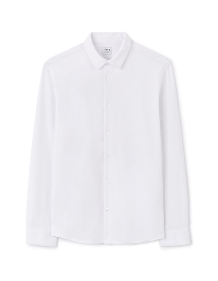 celio Chemise regular en jersey col français - blanc