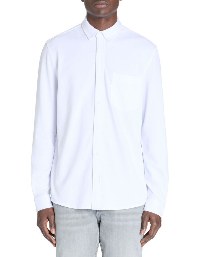 Celio Chemise Regular Piqué Coton Stretch - Blanc
