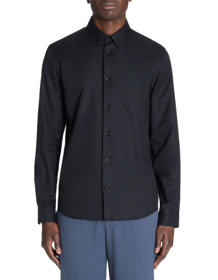Celio Chemise Slim Col Italien 100% Coton - Noir