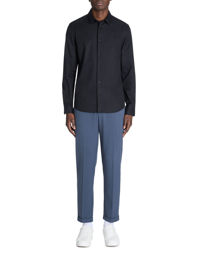 Celio Chemise Slim Col Italien 100% Coton - Noir