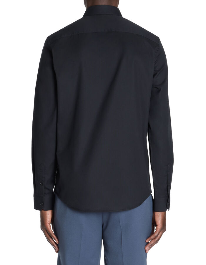 Celio Chemise Slim Col Italien 100% Coton - Noir