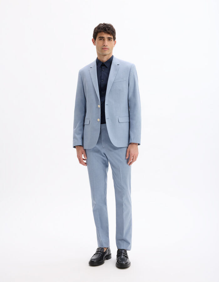 Celio Chemise Slim En Coton Stretch - Marine