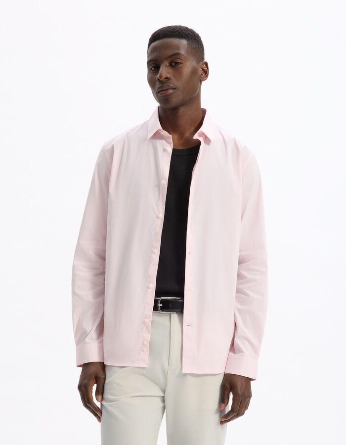 Celio Chemise Slim En Coton Stretch - Rose