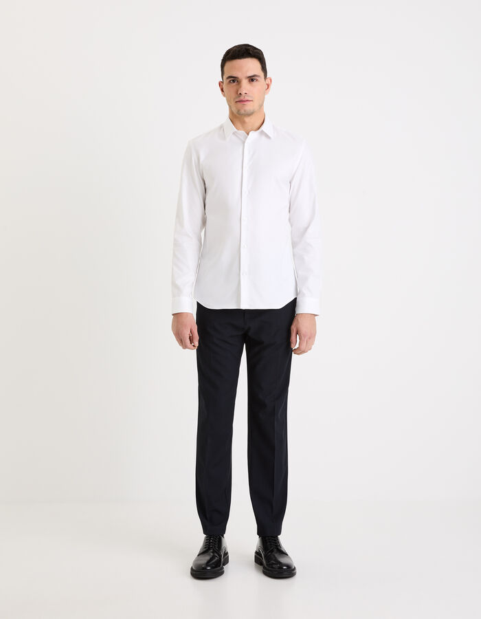 Celio Chemise Slim En Oxford Royal - Blanc