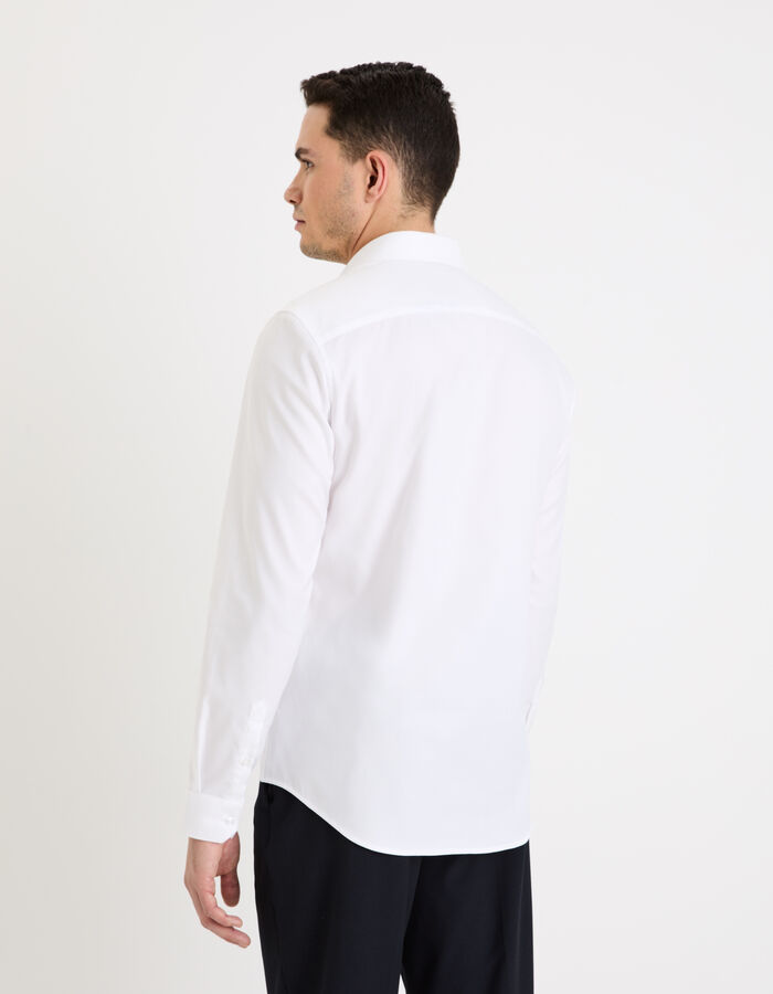 Celio Chemise Slim En Oxford Royal - Blanc