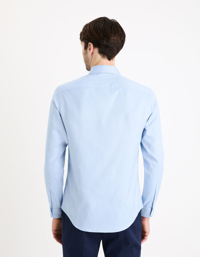 Celio Chemise Slim En Oxford Royal - Bleu